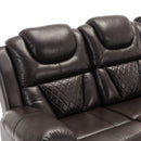 Home Theater Seating Manual Recliner Chair With Center Console And Led Light Strip For Living Room by HouseOfZazla
