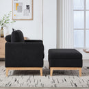 Oversized 360 Degree Swivel Barrel Accent Chair And Ottoman Set With Storage