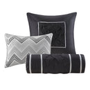 7-Piece King 100% Polyester Pieced Pleated Tufted Comforter Set