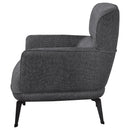 Andrea Upholstered Crescent Arm Accent Chair Grey