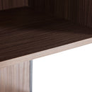 Modern Minimalist Tall Lighted Display Cabinet With Tempered Glass Door - Black / Dark Walnut by HouseOfZazla