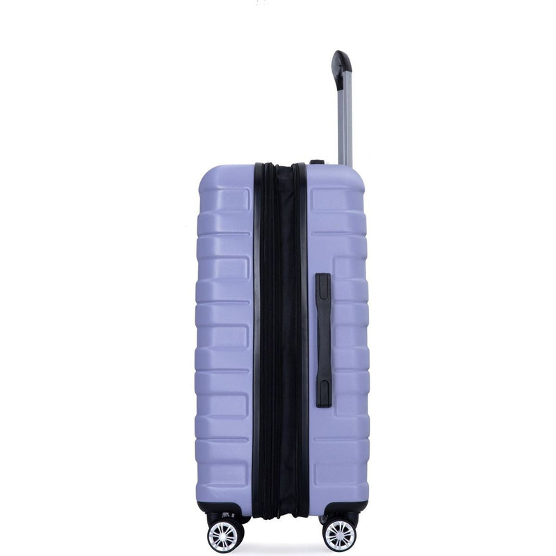 3 Piece Luggage Sets PC Lightweight & Durable Expandable Suitcase with Two Hooks, Double Spinner Wheels, TSA Lock, (21/25/29) Light Purple