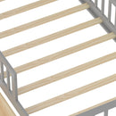 Bed With Headboard Storage Rack, 2 Under Bed Drawers, 3 Side Guardrails For Safety by HouseOfZazla