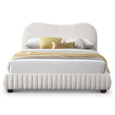 Norme - Queen Size Upholstered Low Profile Platform Bed - Cream by HouseOfZazla