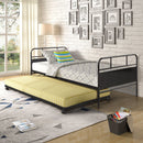Twin Size Daybed Platform Bed Frame With Trundle Built In Casters - Black by HouseOfZazla