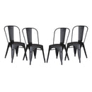 Set of 4 Stackable Metal Dining Chairs by HouseOfZazla