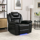Home Theater Seating Manual Recliner Chair, Led Light Strip For Living Room - Black by HouseOfZazla