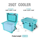 25QT Portable Cooler, Insulated Hard Cooler with Bottle Opener and Cup Holder by HouseOfZazla