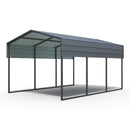 10 X 15 Ft Carport, Outdoor Carport, Heavy Duty Carport Canopy With Galvanized Steel Roof And Frame, Metal Carport Large Garage For Driveway Car, Truck - Charcoal by HouseOfZazla