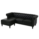 U-style 85" Modern 4-Seater L-Shaped Sectional Sofa with Storage Ottoman