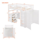 Loft Bed With Drawers, Desk, And Wardrobe by HouseOfZazla
