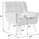 Modern Soft Leather Material Ergonomics Accent Chair Living Room Chair Bedroom Chair Home Chair With Black Legs For Indoor Home-Light Brown PU