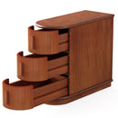 3 Drawer End Table, Semi Oval For Living Classic Accent Furniture - Walnut by HouseOfZazla