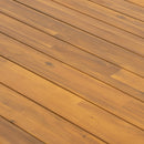 Kaja Outdoor Acacia Wood Dining Table, Teak Finish with Slat Design by HouseOfZazla