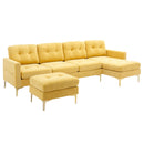 Modern L - Shape Convertible Sectional Sofa With Movable Ottoman by HouseOfZazla