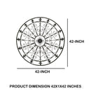 42 Inch Round Medallion Wall Mount Metal Accent Decor, Handmade Circle Design, Antique Black