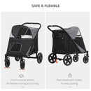 PawHut Foldable Doggy Stroller for Medium Large Dogs and Cats