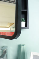 20x28 inch Black Metal Framed Wall mount or Recessed Bathroom Medicine Cabinet with Mirror