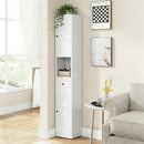 Tall Bathroom Storage Cabinet, 5-Tier Narrow With 2 Doors & Adjustable Shelves, Freestanding - White by HouseOfZazla