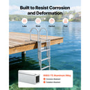 Retractable Dock Ladder, 5 Steps, Aluminum Alloy with Auto-Lift Float by HouseOfZazla