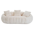 Floral-Shaped Ultra-Soft Faux Fur Two-Seater Sofa