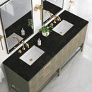 James Martin Emmeline 72" Double Bathroom Vanity, Pebble Oak