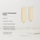 Laurel Crystal Champagne Flutes Set of 2 by Viski