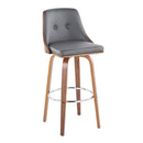 Gianna - Mid Century Modern Fixed Height Barstool With Swivel With Round Footrest (Set of 2) by HouseOfZazla