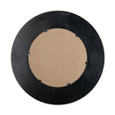 29.5" Round Gold and Black Wooden Accent Mirror with Woven Texture by HouseOfZazla