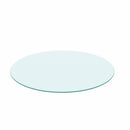 20" Round Tempered Glass Table Top Clear Glass 1 / 4" Thick Round Polished Edge - Transparent by HouseOfZazla
