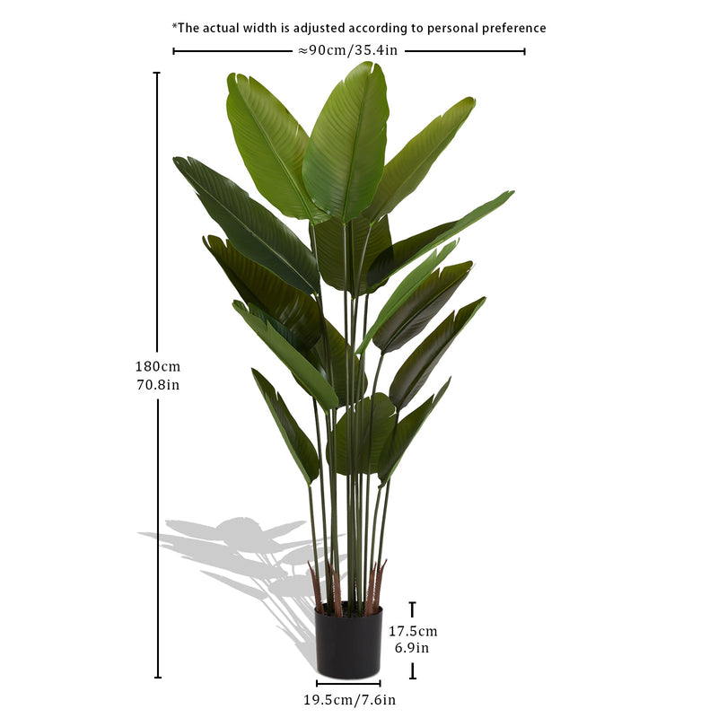 2025 New adhesive fabric traveler banana leaf 15 leaf home decoration indoor decoration artificial green plant 2pcs/set