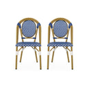 Outdoor Rattan And Aluminum French Bistro Chair Set