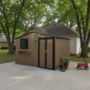 10x8 Ft Outdoor Metal Storage Shed with Window & Flower Rack by HouseOfZazla