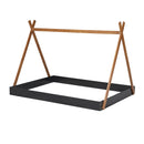Full Size Tent Floor Bed With Triangle Structure, Low Profile Design - Black / Brown by Unique Piece Furniture