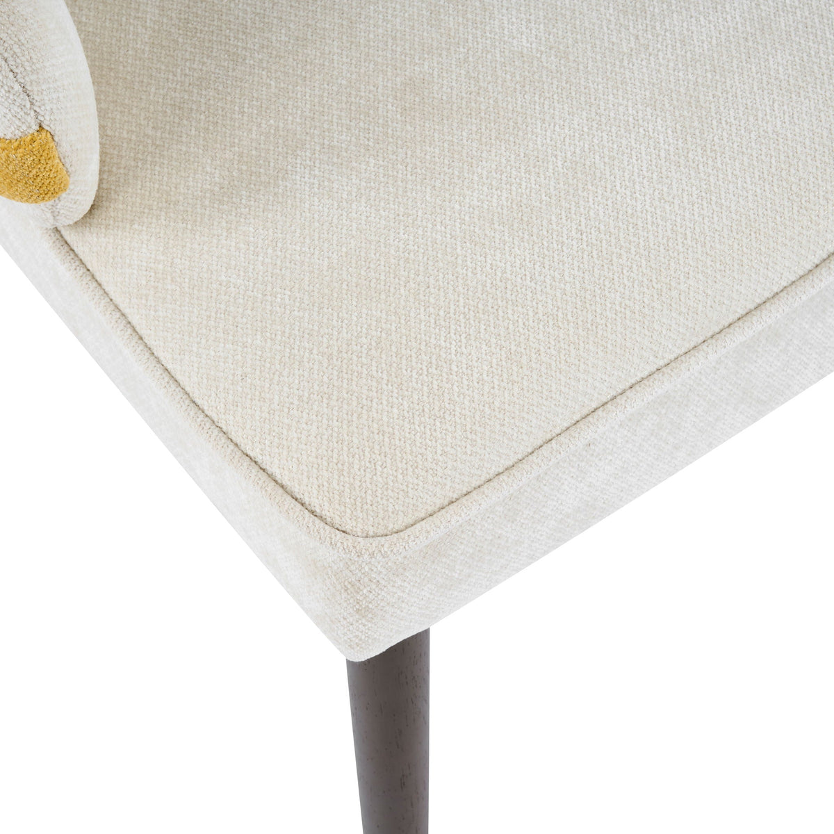 Indoor Dining Chair Set of 2 with Sturdy Frame - Beige / Yellow, photo 12 of 16