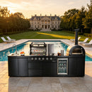 Black 125-Inch Double Stainless Steel Gas Outdoor Kitchen Barbecue Grill