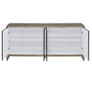 Payo - Console Cabinet - Black Marble Print Oak & Champagne