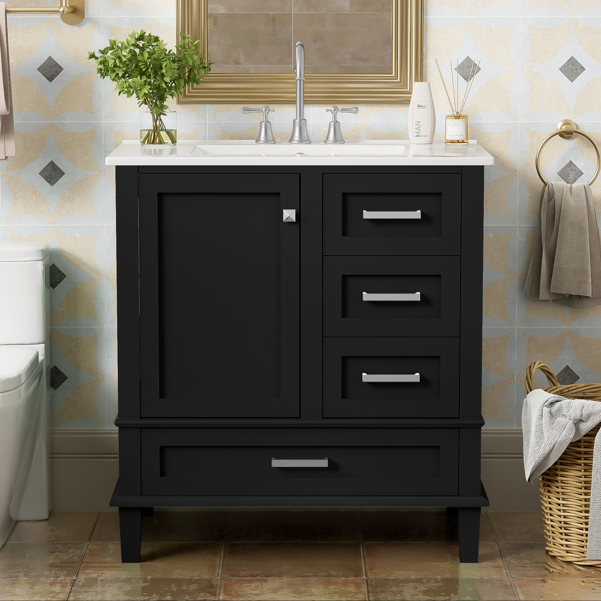 30" Bathroom Vanity with Sink Combo Set, photo 3 of 10