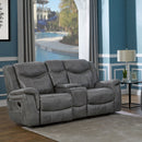Carmen - Cool Motion Loveseat With Storage, With Reclining Function And Built In Storage - Gray
