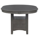 Lavon - Oval Extension Leaf Dining Table With Built In Storage - Gray