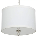 14"W Light Pendant Brushed Nickel Finish with Oatmeal Linen Shade by LampsUSA