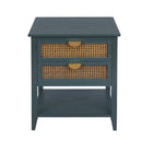 2 Drawer Side Table, Natural Rattan by HouseOfZazla