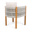 Acacia Wood Outdoor Dining Chairs 2-Pack with Beige Cushions