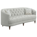 Veronica - Light Sloped Sofa With Tufted Elegant Upholstered Lounge Seating - Light Gray by HouseOfZazla