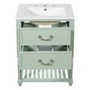 Wave Design Bathroom Vanity With Sink, 2 Drawers And Open Shelf by HouseOfZazla
