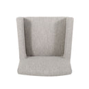 Charmed Upholstered Counter Stool with H-Frame Base and Round Arms