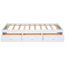 Twin Size Platform Storage Bed With 3 Drawers - White