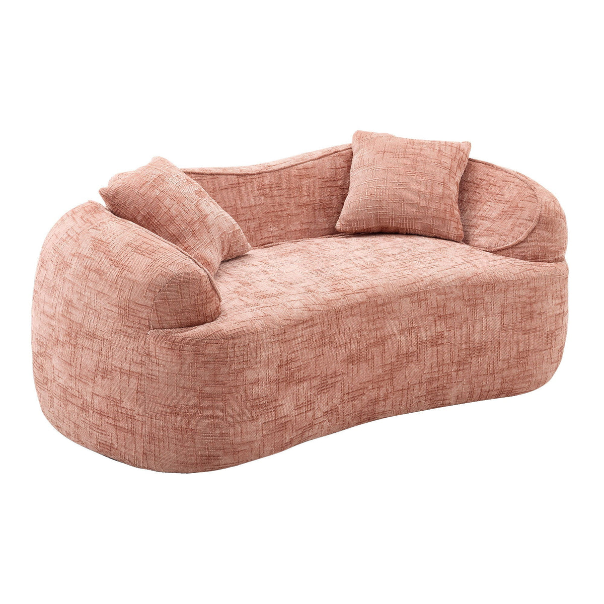 Curved 2 Person Compress Sofa With Armrests, Includes Pillows, photo 2 of 10