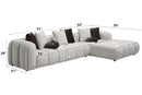 Manilla Sectional Sofa With 8 Pillows - Ivory White by HouseOfZazla