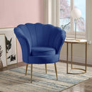 Angelina - Scalloped Back Barrel Accent Chair With Metal Legs by Unique Piece Furniture